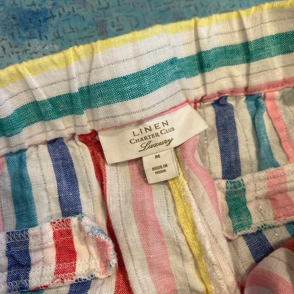 Metallic Threaded Linen Pants - image 3